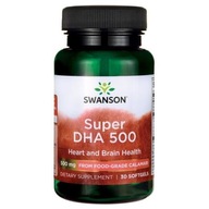 Swanson Super DHA KWASY OMEGA 3 500 mg SERCE MÓZG