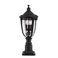 Stojacia lampa vonkajší stĺpik klasická čierna sklenená 55 cm Feiss