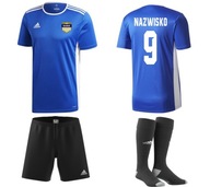 Adidas strój piłkarski z NADRUKIEM 128 junior herb