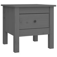 vidaXL Bočný stolík, sivý, 40x40x39 cm, masívne borovicové drevo