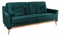 Sofa Salonowa 2 Osobowa Zielona Welur w Stylu Art Deco