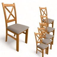 6x Čalúnená stolička Krížik Dub Craft + Sivá