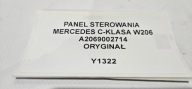 control panel MERCEDES C-KLASA W206 A2069002714