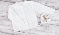 Rozopínateľný sveter pre dievča 92 biely Jomar