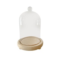 Cloche Sklenená kupola Displej Bell Jar Prenosná drevená základňa pre