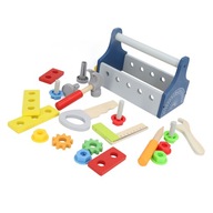 Drewniane narzędzie skrzynka na zabawki DIY edukacyjne realistyczne 2A
