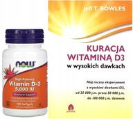 NOW Foods | Vitamín D3 z lanolínu 5000 IU / 250mcg | 120 kaps. + kniha