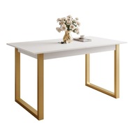 Rozkladací stôl ARTON GOLD II 140 cm nohy zlatý U stolová doska biela