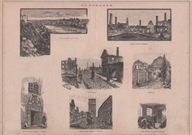 Grodno. Widoki miasta po pożarze 10.06.1885, 7 drzeworytów 1885
