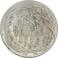 9.fu.PRUSY, FRYDERYK II, 1/3 TALARA 1779 B Wrocław