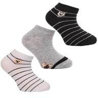 3x Ponožky členkové ponožky bavlnené MORAJ farebné 3 PAK 23-26