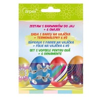 Barwnik farbki do jajek 5 kolorów + Owijki kolorowe pisanki Wielkanoc
