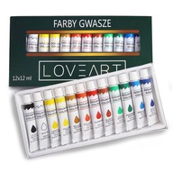 FARBY GVAŠE LOVEART Gouache set 12x12ml