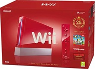 NINTENDO WII CZERWONA 25-LECIE MARIO + WII REMOTE PLUS + MARIO BROS