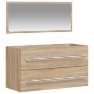 vidaXL Kúpeľňová skrinka so zrkadlom, dub sonoma materiál na báze dreva