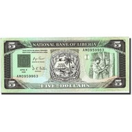 Banknot, Liberia, 5 Dollars, 1991, 1991-04-06, KM: