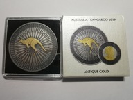 1$ Australijski Kangur ANTIQUE GOLD Australia 2019 Limitowana 500 szt. CERT