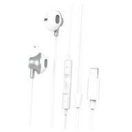 XO Słuchawki Przewodowe Douszne EP71 Złącza Lightning Białe Do iPhone Apple