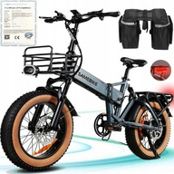 Skladací elektrický bicykel 1200W 15AH 50KM/H Olejová brzda 20"*4,0" tuková pneumatika