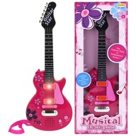 Elektrická gitara Rockové kovové struny ružová