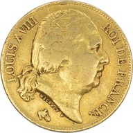 15.dbr.FRANCJA, LUDWIK XVIII, 20 FRANKÓW 1817 A