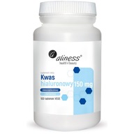 Aliness KWAS HIALURONOWY 150 mg 100 tabletek Zmarszczki Jędrna skóra Stawy