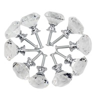 10 sztuk 30mm kryształowe gałki do szafek w kształcie diamentu