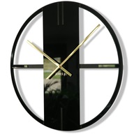 Kovové veľké nástenné hodiny čierne Unique 50cm