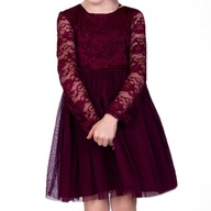 Dievčenské šaty s bordovou čipkou veľ. 98