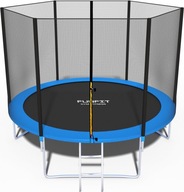 TRAMPOLINA OKRĄGŁA STOJĄCA Z SIATKĄ I DRABINKĄ 312cm 10ft