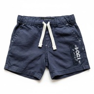 Chlapčenské šortky GUESS ľanové, bavlnené, tmavomodré, s viazaním veľ. 3-6M