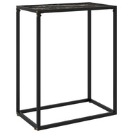 Stolik konsolowy z hartowanym szkłem, czarny, 60x35x75 cm