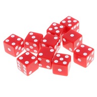 Digital D6 Dice Playing Games Set for D&D RPG Red