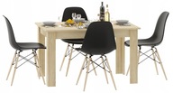 Stół Kuchenny Stolik do Kuchni Salonu 120x80 Sonoma NP + Krzesła Czarne