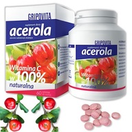Grinovita Acerola, 60 tabletek do ssania naturalna witamina C