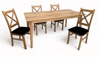 Stôl Dub Pobrežný 90x170/250 + 4 Stoličky set