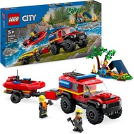 Lego 60412 terenowy wóz strażacki z łodzią ratunkową namiot biwak ognisko