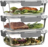 3x LUNCHBOX 1520 ml ÜVEG ÉLELMISZER TARTÁLYOK ÜVEG TARTÁLY KÉSZLET