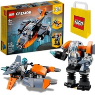 LEGO CREATOR 31111 Cyberdron Robot Samolot 3w1