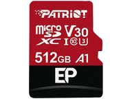 Pamäťová karta s adaptérom Patriot Memory EP Pro 512GB; Class 10, Class A1