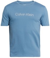 CALVIN KLEIN męski T-shirt r. L koszulka z krótkim rękawem niebieska CK