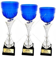 Olśniewający Komplet szklanych Pucharów POLICJA 52-48-46 cm + GRAWER GRATIS