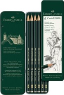 Sada ceruziek Faber-Castell 9000 6 ks kovová krabička