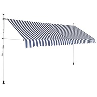 Markiza zwijana ręcznie, 350 cm, niebiesko-białe