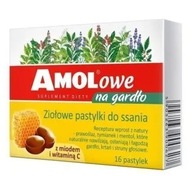 AMOL , bylinné pastilky s medom a vitamínom C, 16 ks