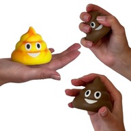 3x Stláčacia Hračka Kupa Poo Emoji - Normálna, Voľne sa vracajúca, Meniaca farba