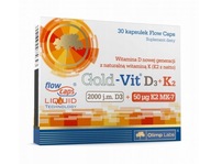 OLIMP GOLD Vit D3+K2 30 caps VITAMÍNY MINERÁLY ZDRAVIE KRÁSA VITALITA