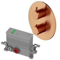 Y1236ROCPB TERMOSTATYCZNA bateria 2-WYJŚCIOWA podtynkowa MIEDŹ SZCZOTK+BOX