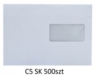 Koperty Papierowe Listowe Białe C5 Z OKNEM 500szt