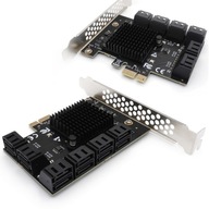 Karta PCIe 1X adaptér pre 12x SATA 3.0 Serial ATA